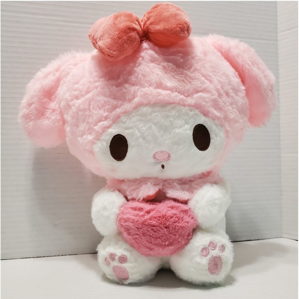 Sanrio My Melody Healing Plush Doll Pink Heart Fluffy Soft Kawaii Stuffed Toy